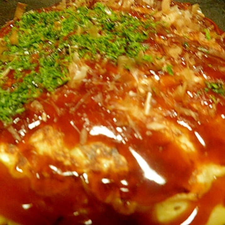 白菜入りのお好み焼き